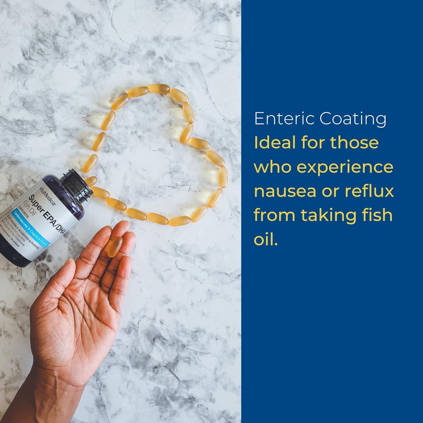 VitaMedica High-Potency Super EPA/DHA Fish Oil Capsules for Heart, Brain, & Immune Health - 750mg Omega-3 Fatty Acids