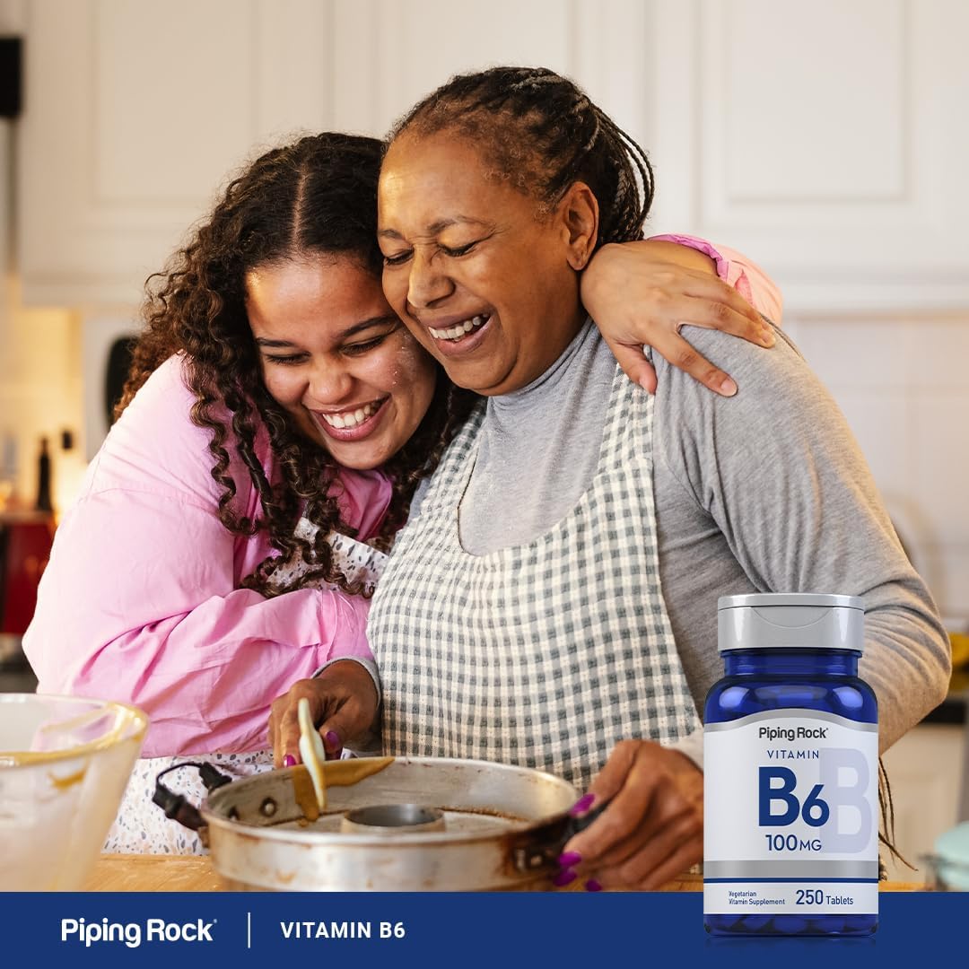 Vitamin B-6 100mg Supplement Tablets | 250 Count | Pyridoxine Hydrochloride | Non-GMO & Vegetarian