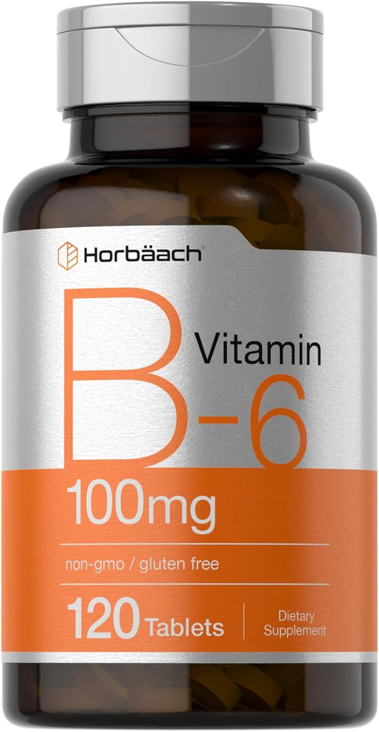 Vitamin B-6 100mg Tablets | 120 Vegetarian | Pyridoxine HCl | Non-GMO & Gluten Free