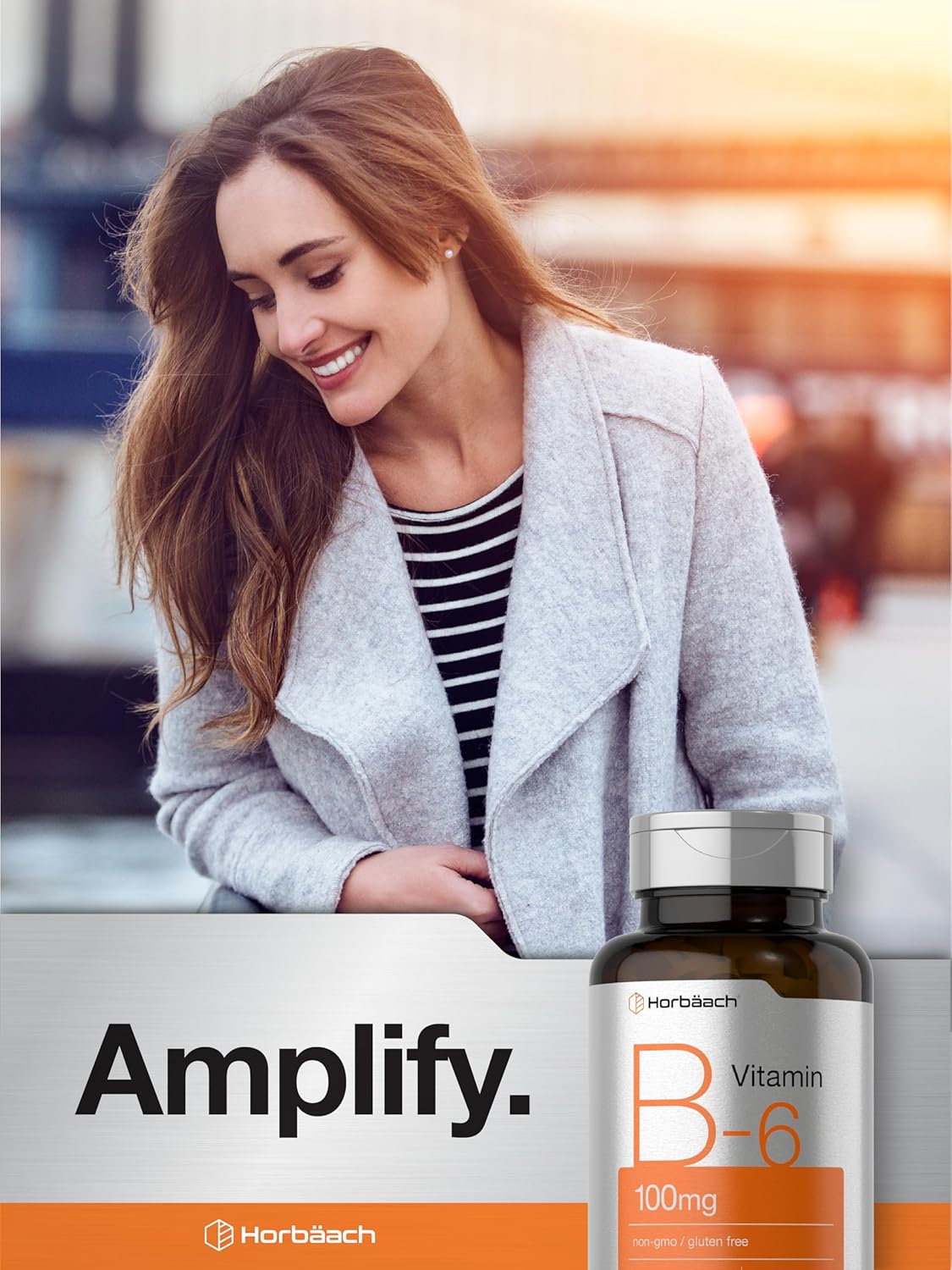 Vitamin B-6 100mg Tablets | 120 Vegetarian | Pyridoxine HCl | Non-GMO & Gluten Free