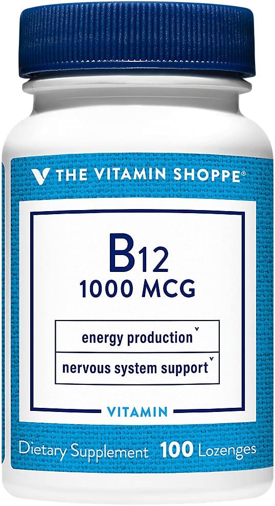 Vitamin B12 1,000mcg Lozenges - Energy Production Support, Gluten & Dairy Free - 100 Daily Supplements by The Vitamin Shoppe