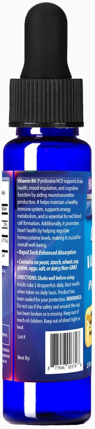 Vitamin B6 Pyridoxine HCI Liquid Supplement 2 oz Dropper by Dr's Advantage