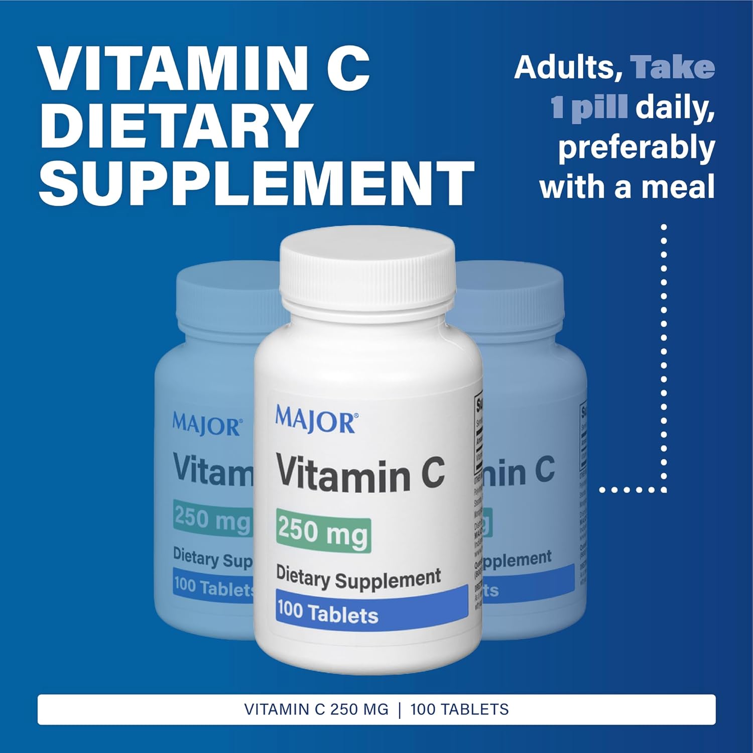 Vitamin C 250 Mg Tablets - Essential Dietary Supplement - 100 Count