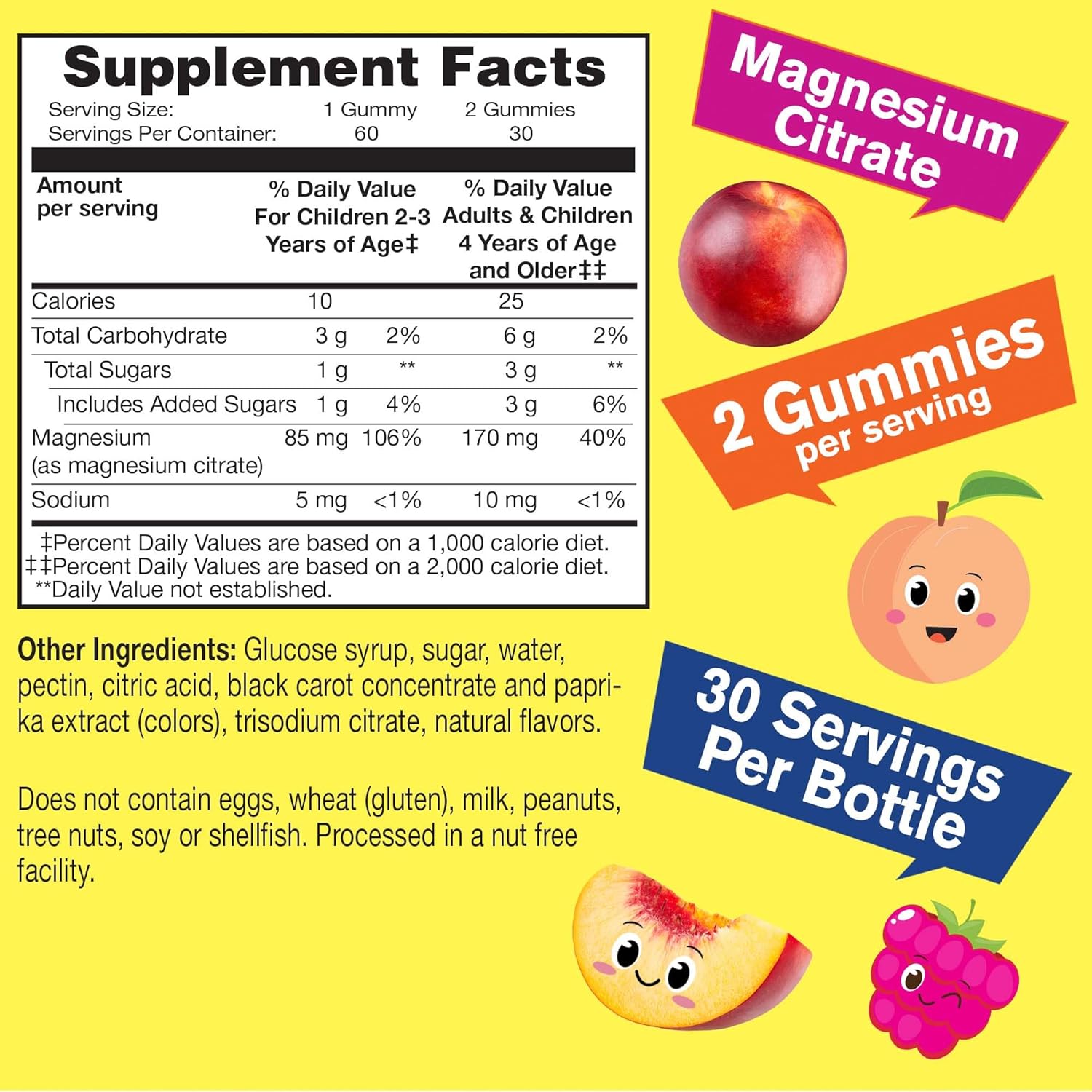 Vitamin C and Magnesium Citrate Gummies Bundle for Kids - Delicious Chewable Supplement, Gluten and GMO Free
