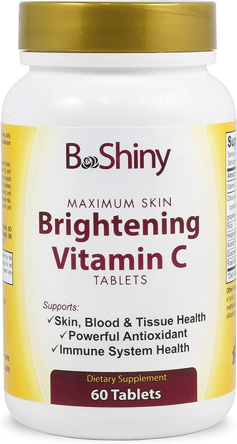 Vitamin C Complex 1000mg Tablets for Skin Brightening & Immune Support with Rose Hips - Antioxidant Supplement for Healthy Aging & Energy Boost