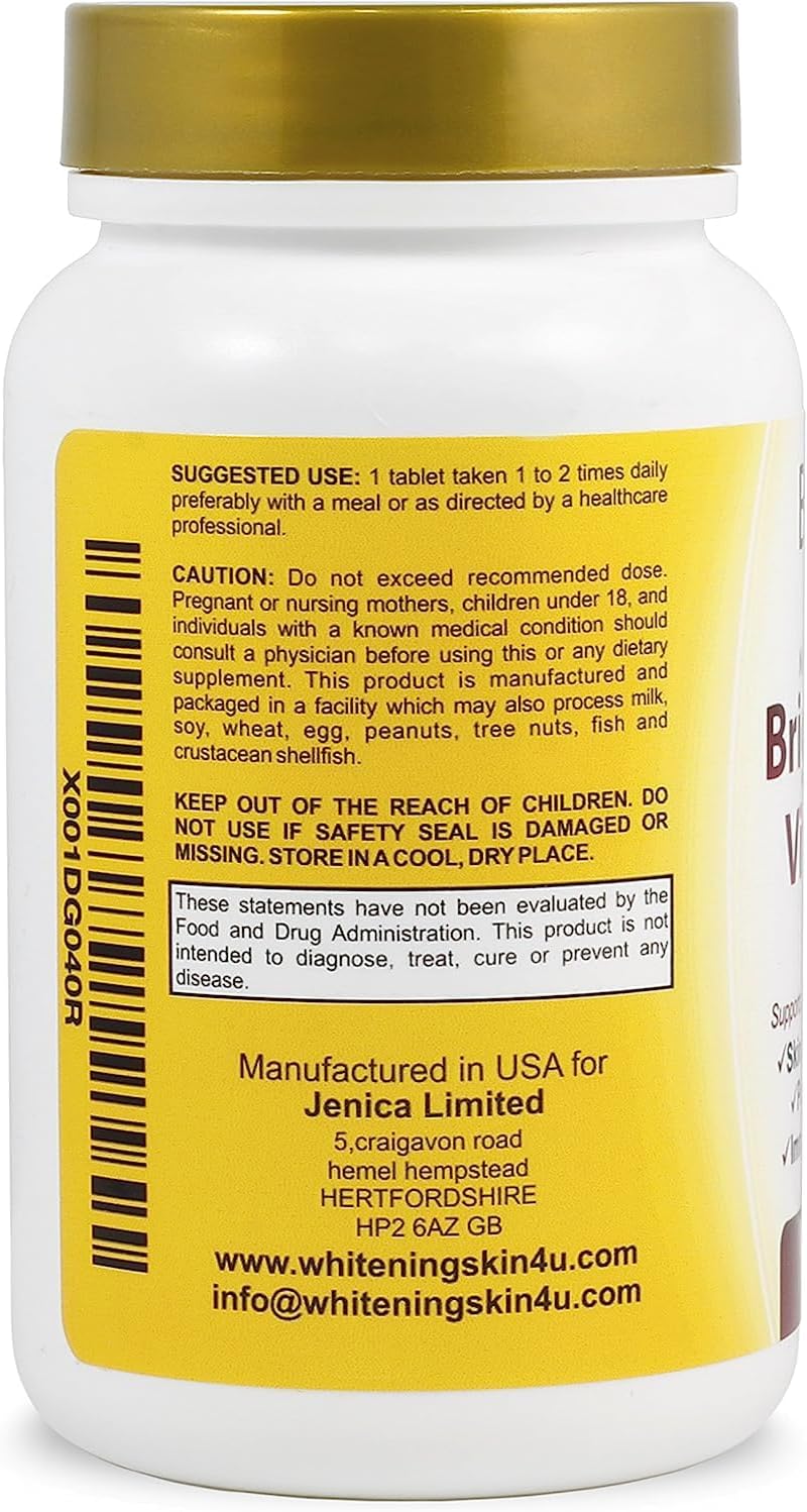 Vitamin C Complex 1000mg Tablets for Skin Brightening & Immune Support with Rose Hips - Antioxidant Supplement for Healthy Aging & Energy Boost