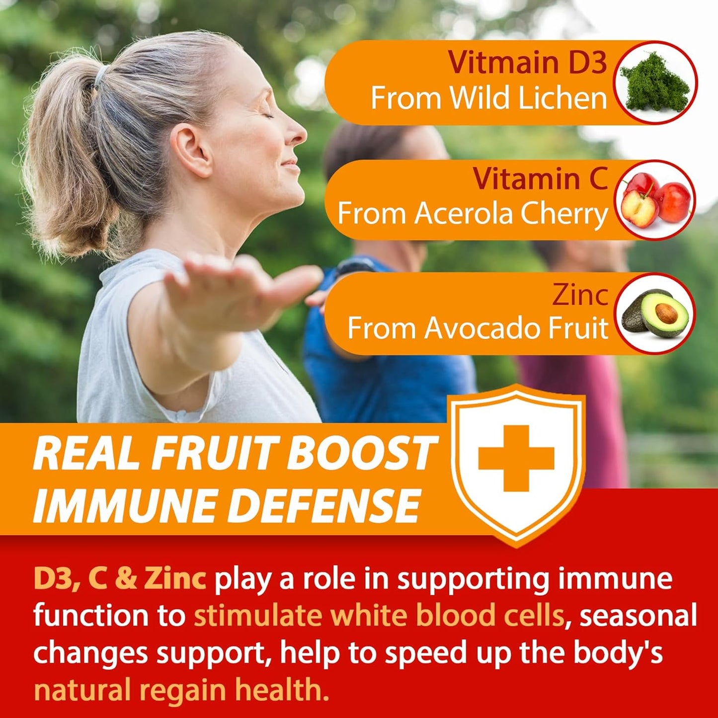 Vitamin C, D3, Zinc, and K2 Gummy Bundle for Adults 50+ - Nextdia