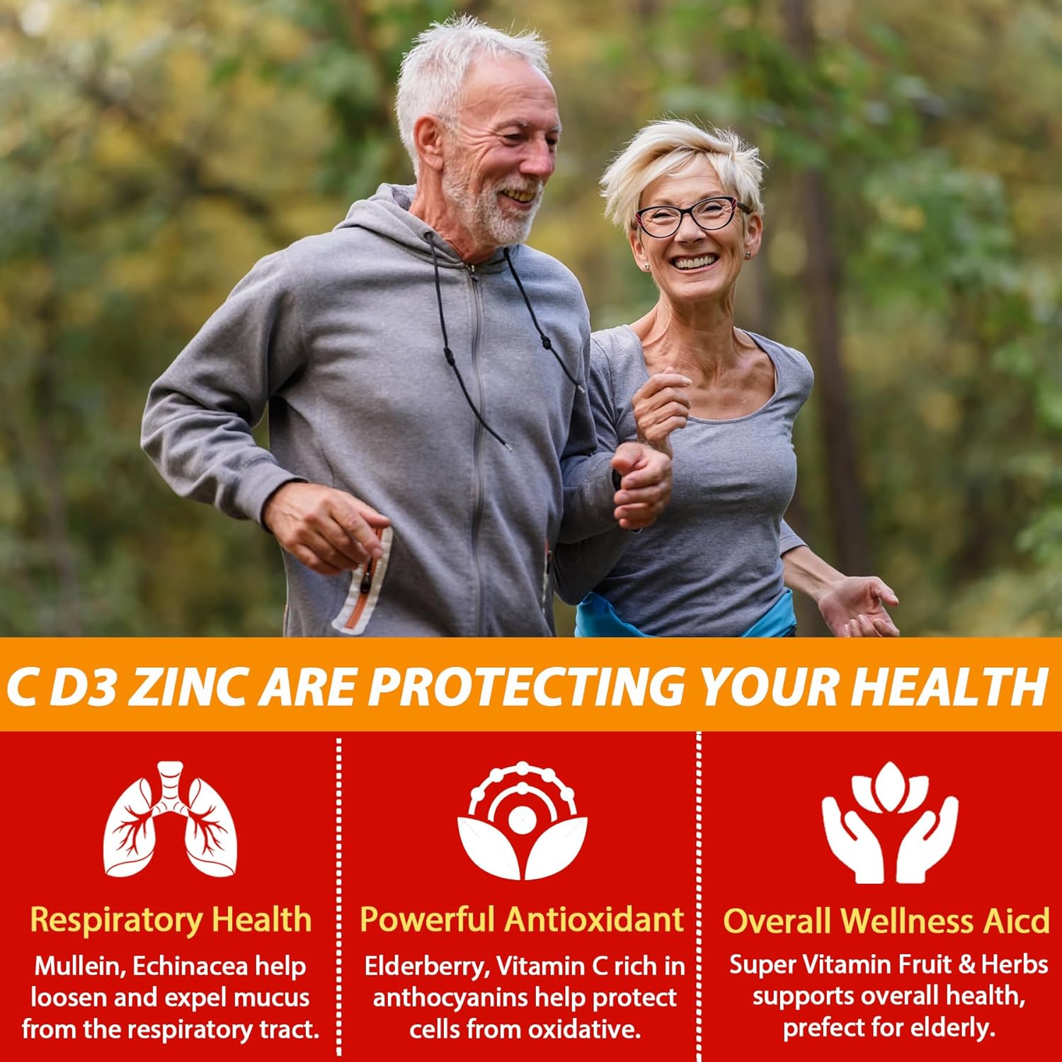 Vitamin C, D3, Zinc, and K2 Gummy Bundle for Adults 50+ - Nextdia