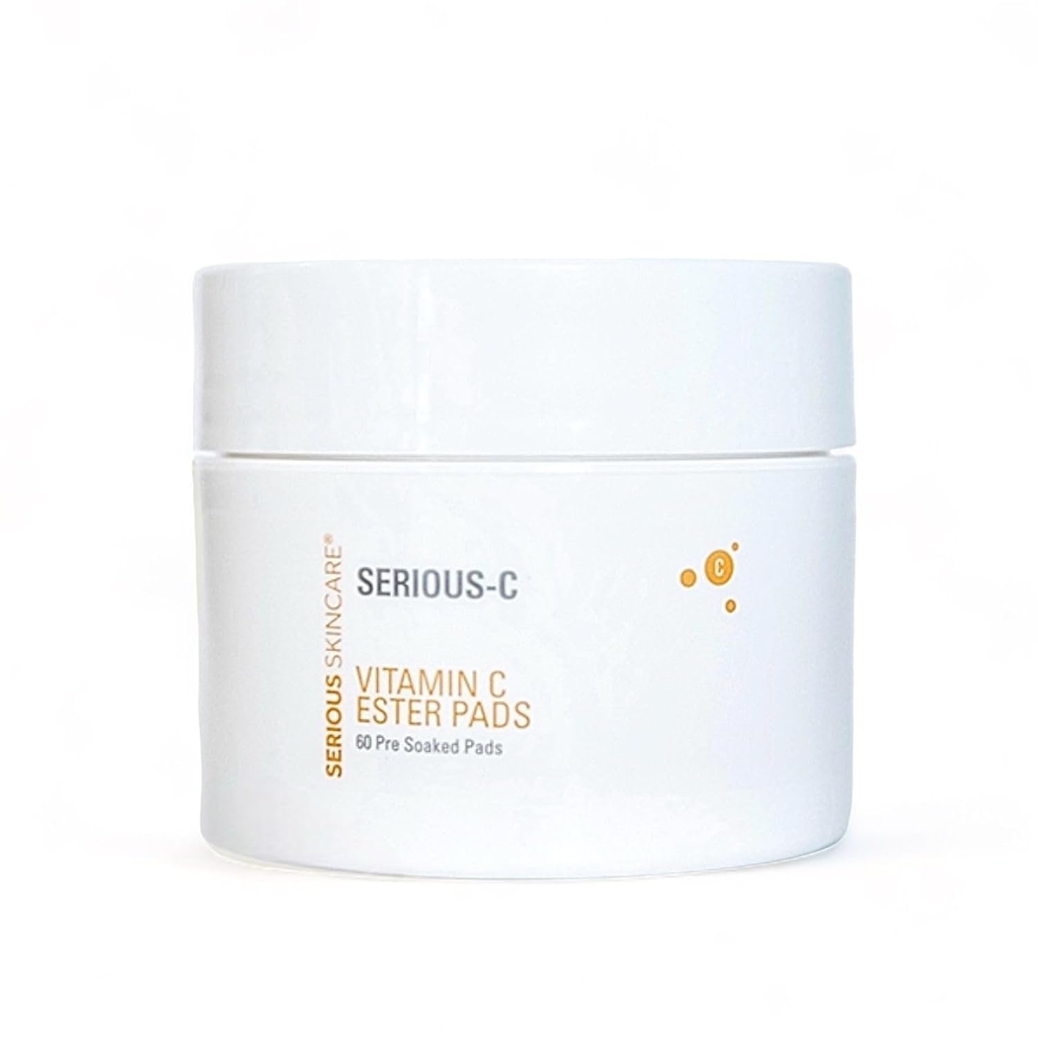 Vitamin C Ester Pads with Hyaluronic Acid for Anti-Aging Facial Treatment - Fruit Extracts - Pre-Soaked Facial Disc - 60 Count