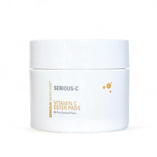 Vitamin C Ester Pads with Hyaluronic Acid for Anti-Aging Facial Treatment - Fruit Extracts - Pre-Soaked Facial Disc - 60 Count