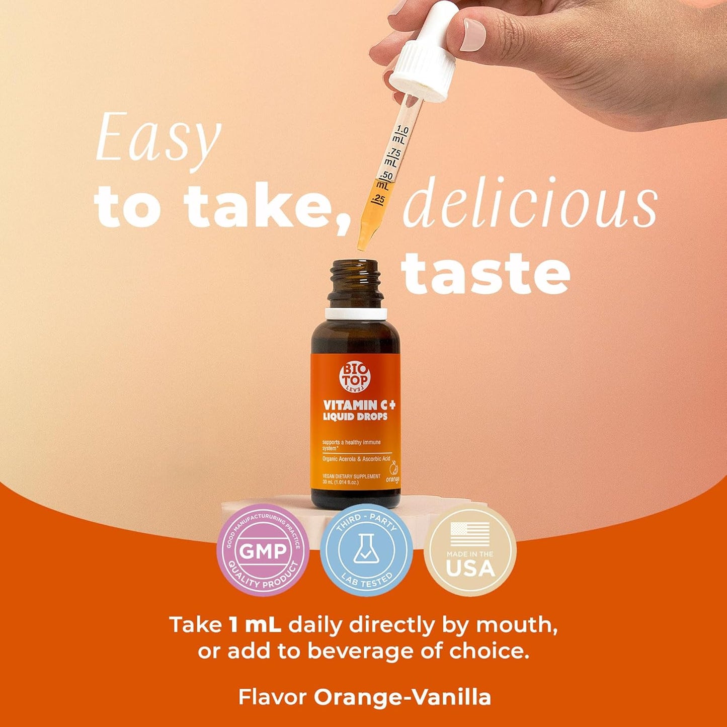 Vitamin C Liquid Drops for Immune Support and Overall Health - BIOTOPLEVEL