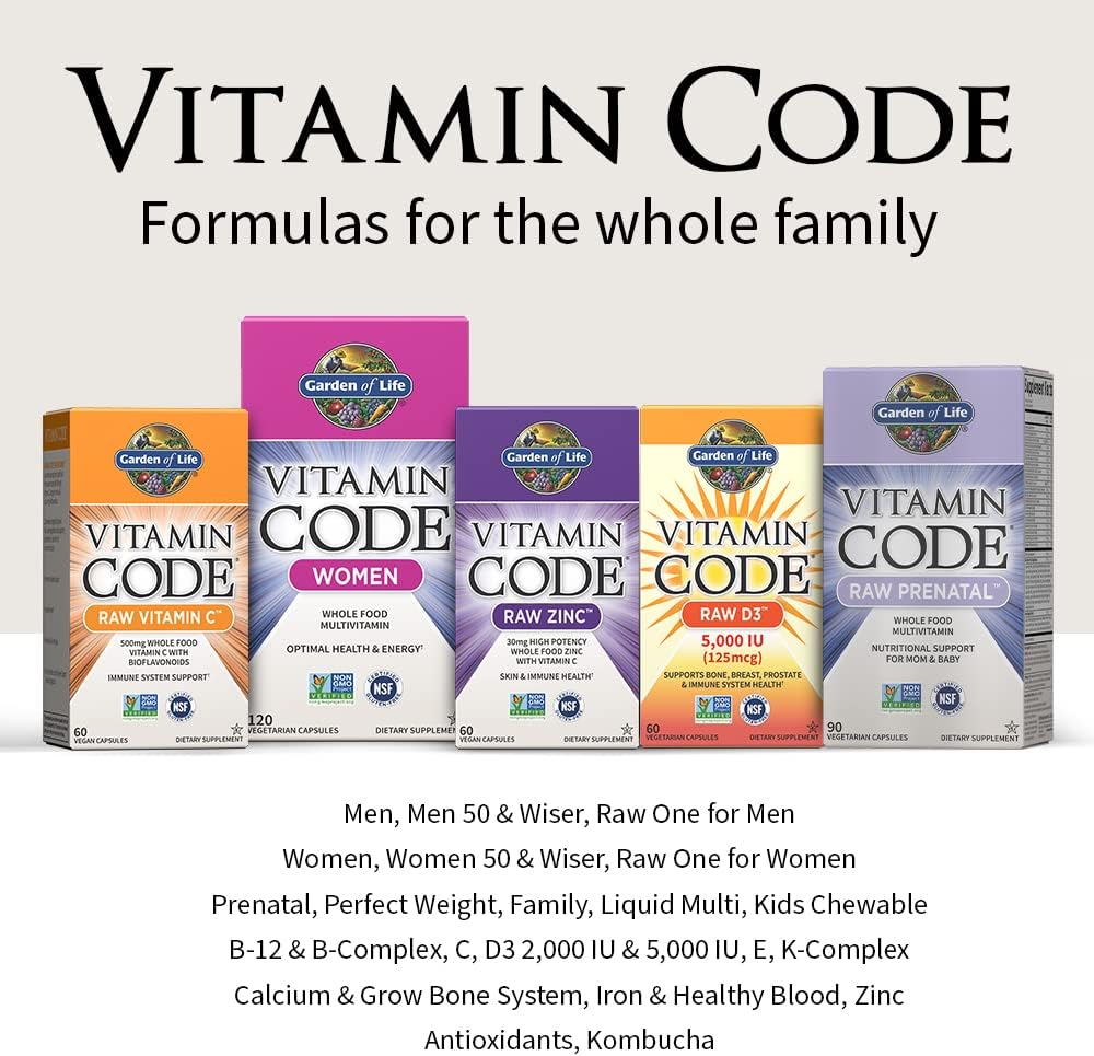 Vitamin Code Family Multi: Whole Food Multivitamin for Women, Men, & Kids 6+, 120 Capsules, Probiotics & Food Blend