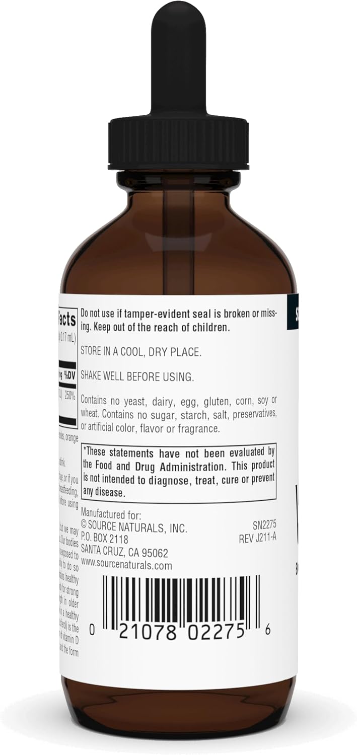 Vitamin D-3 Liquid Drops 2000 iu for Bone & Immune Health - 2 oz Bottle