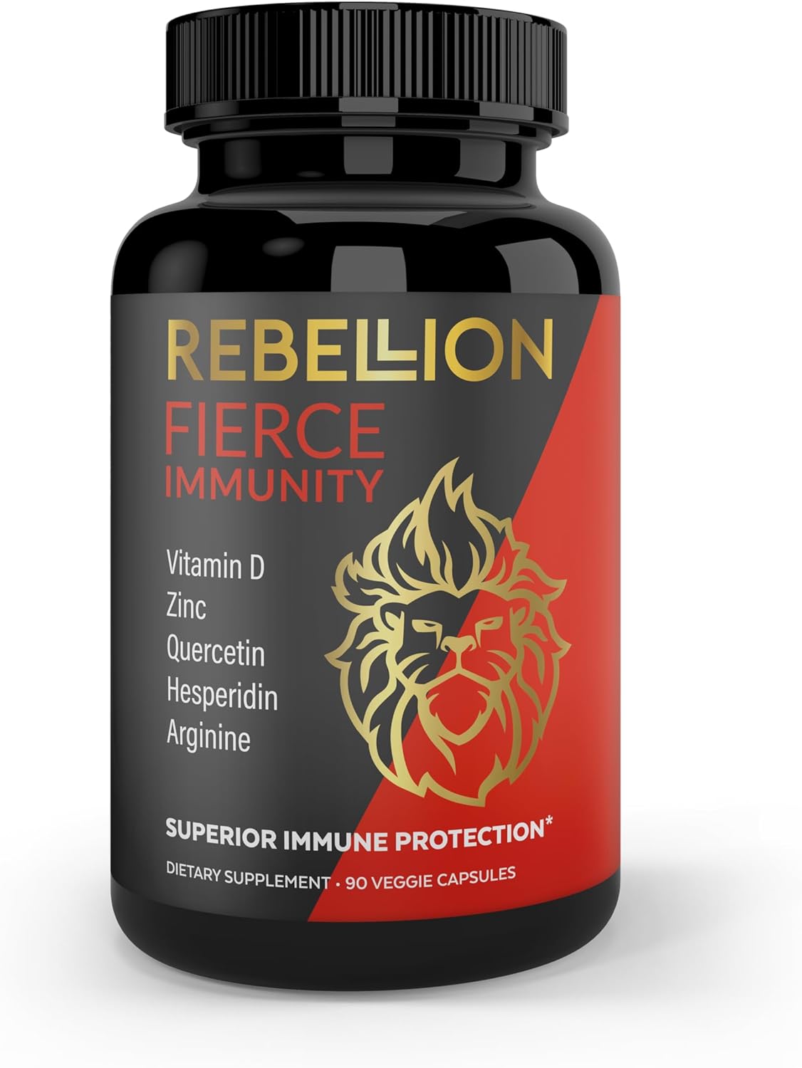 Vitamin D Zinc Immune Support Supplement with L-Arginine Quercetin Hesperidin - Non-GMO Gluten-Free Veggie Capsules - 90 Count