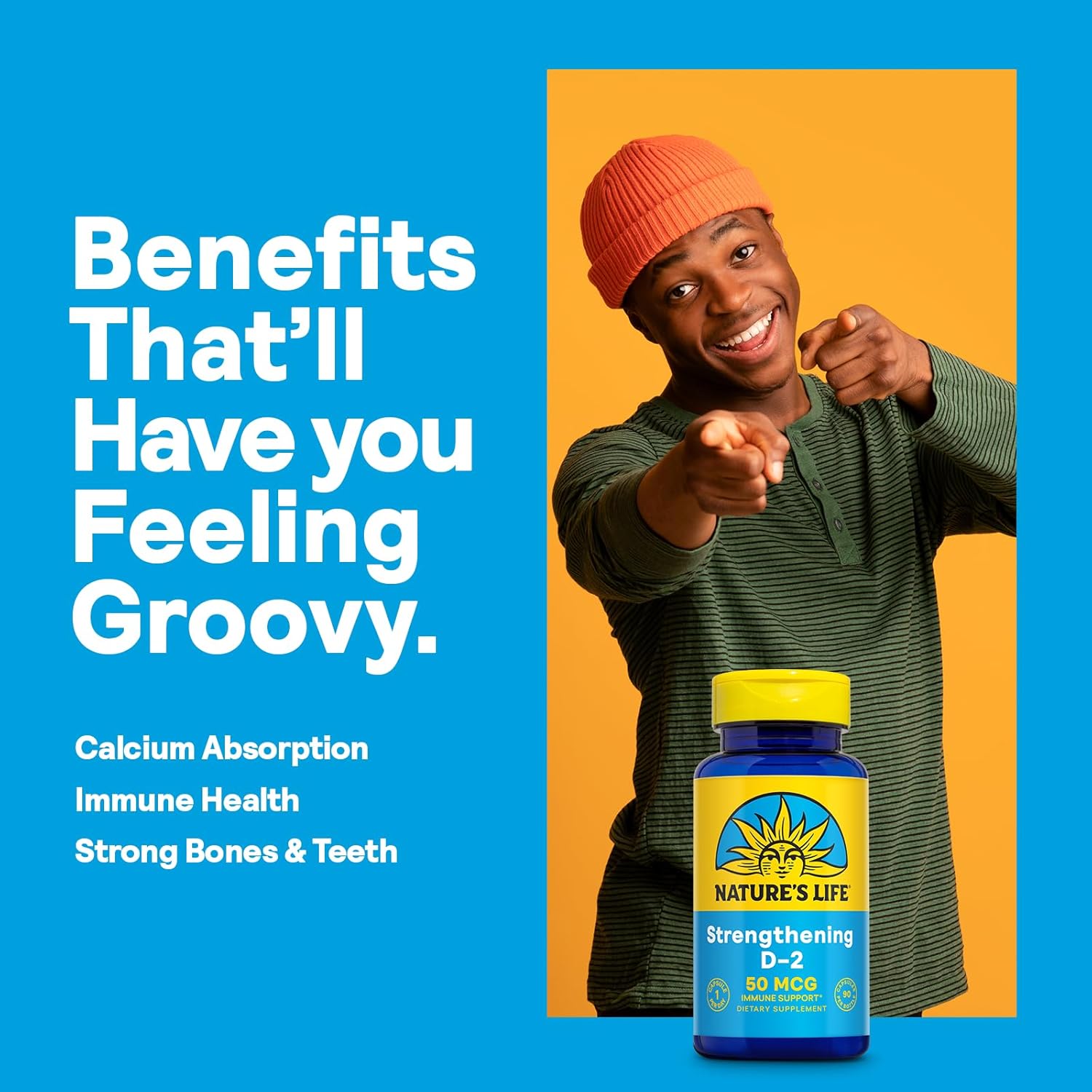 Vitamin D2 2000 IU for Immune Support & Bone Health - Vegetarian Capsules - 90 Servings - 60-Day Guarantee