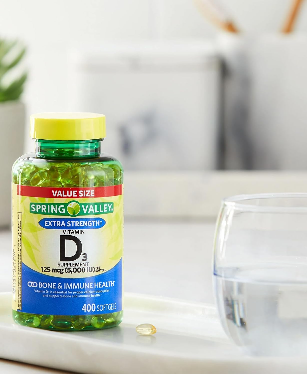 Vitamin D3 5000 IU Softgels - 400 Count, Bone & Immune Health Support, High Potency D3 Supplement