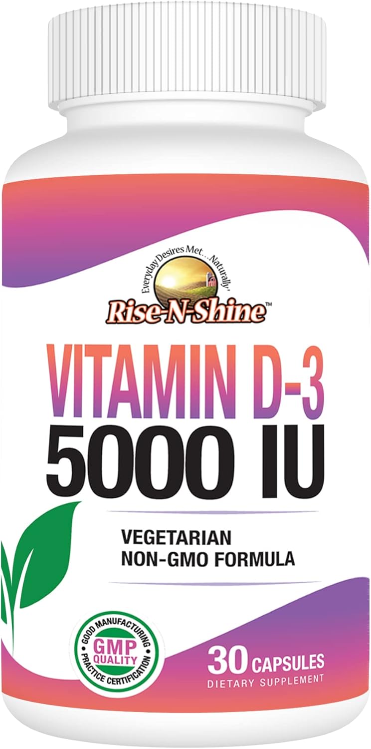Vitamin D3 5000 IU Supplements for Immune Health - 30 Day Supply for Women & Men