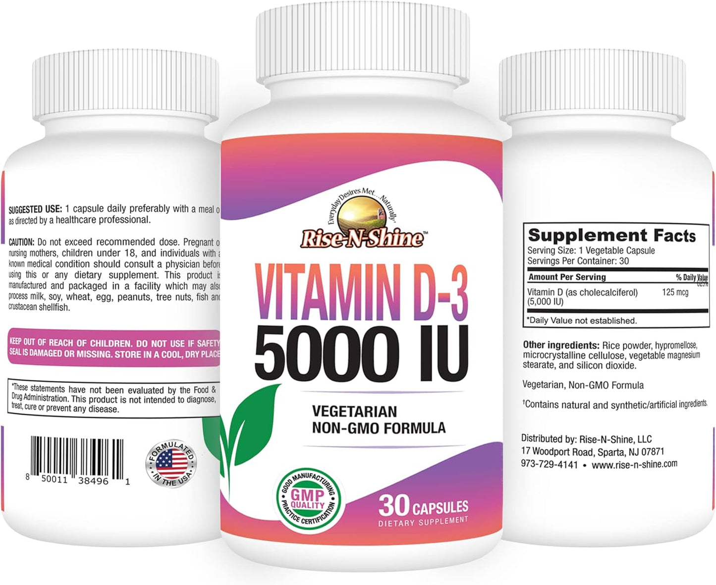 Vitamin D3 5000 IU Supplements for Immune Health - 30 Day Supply for Women & Men