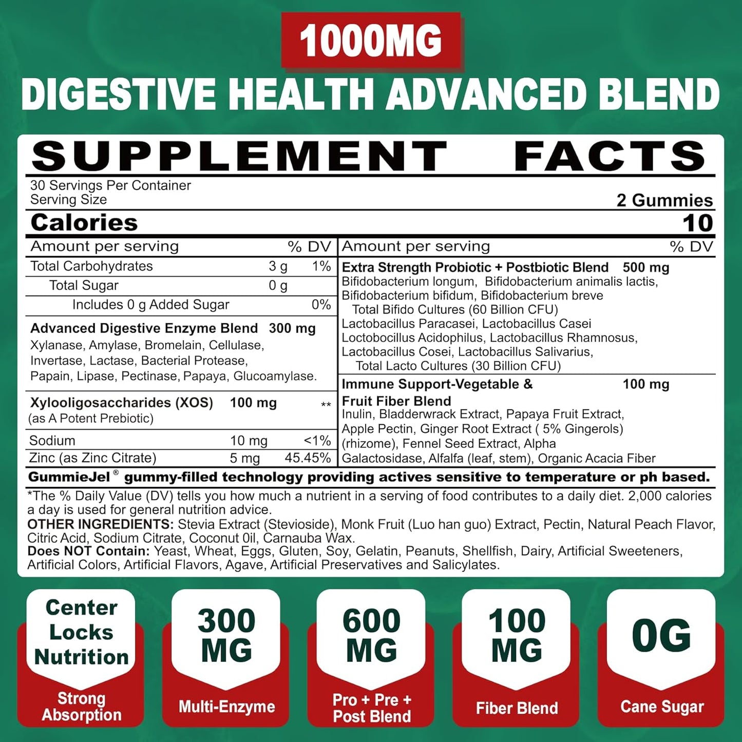 Vitamin D3 5000iu & K2 with Calcium and Digestive Enzymes Gummies for Immune Support