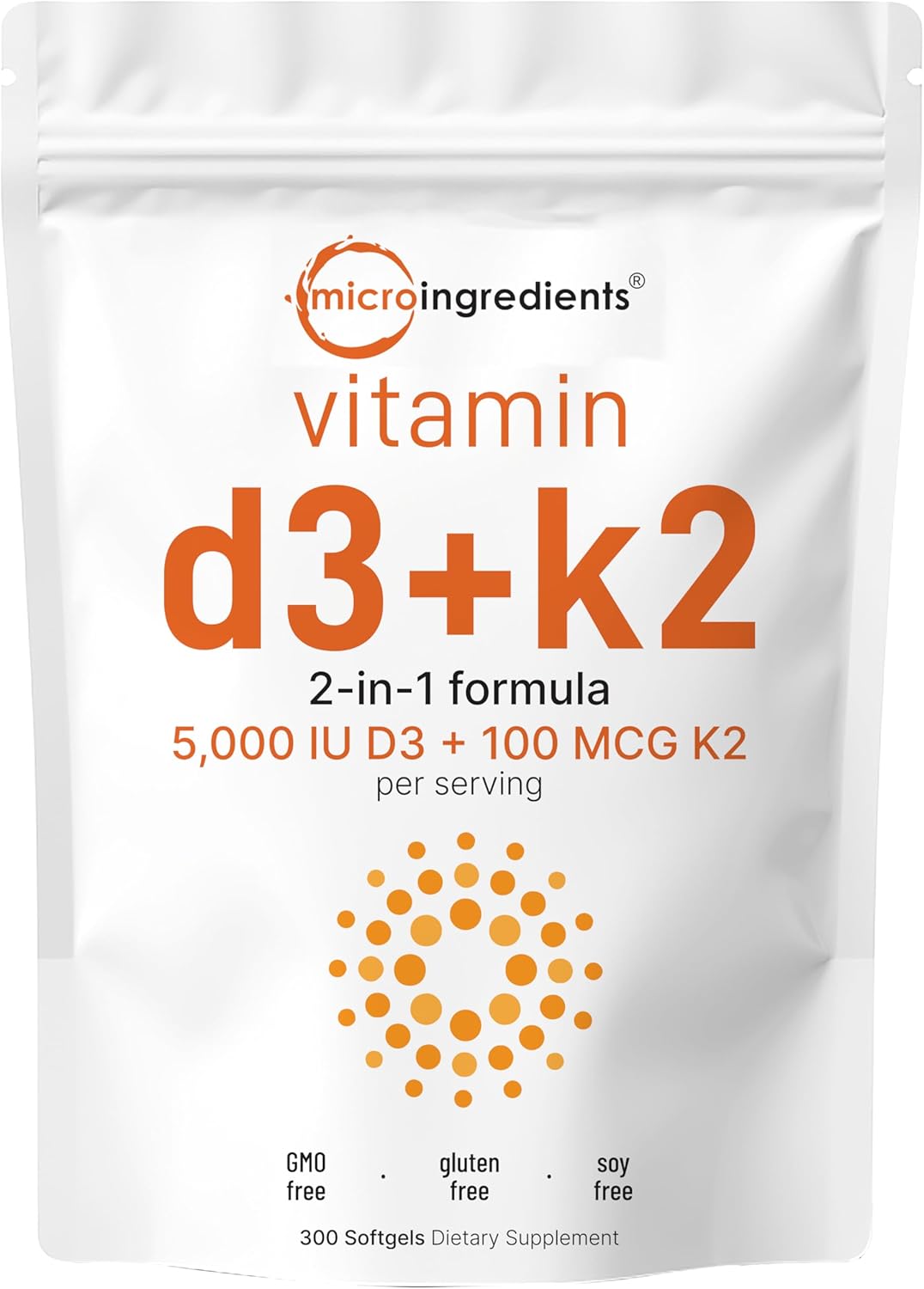 Vitamin D3 and K2 Softgels with Moringa Oleifera Capsules Bundle - 300 Count - Antioxidant Supplement Pack for Sunshine Vitamins
