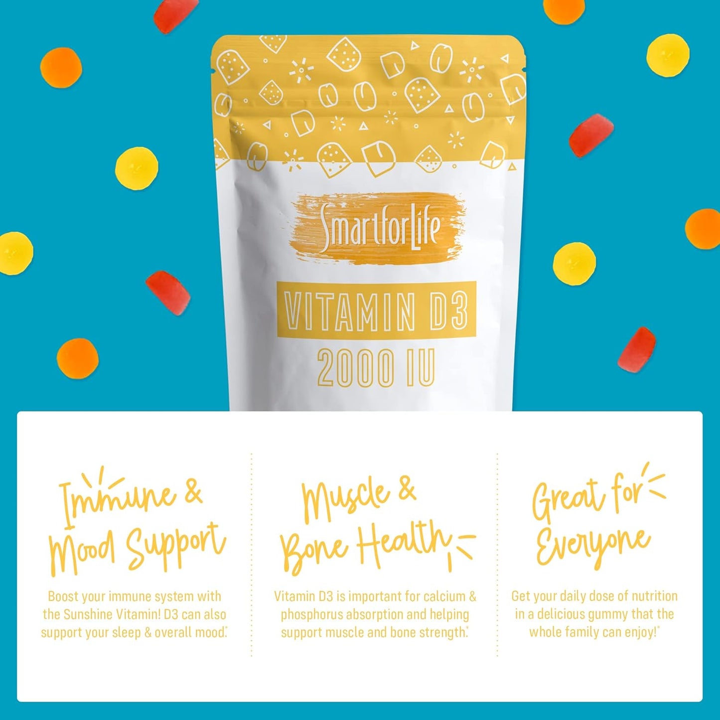 Vitamin D3 and Vitamin C Gummies Bundle for the Whole Family - Smart for Life