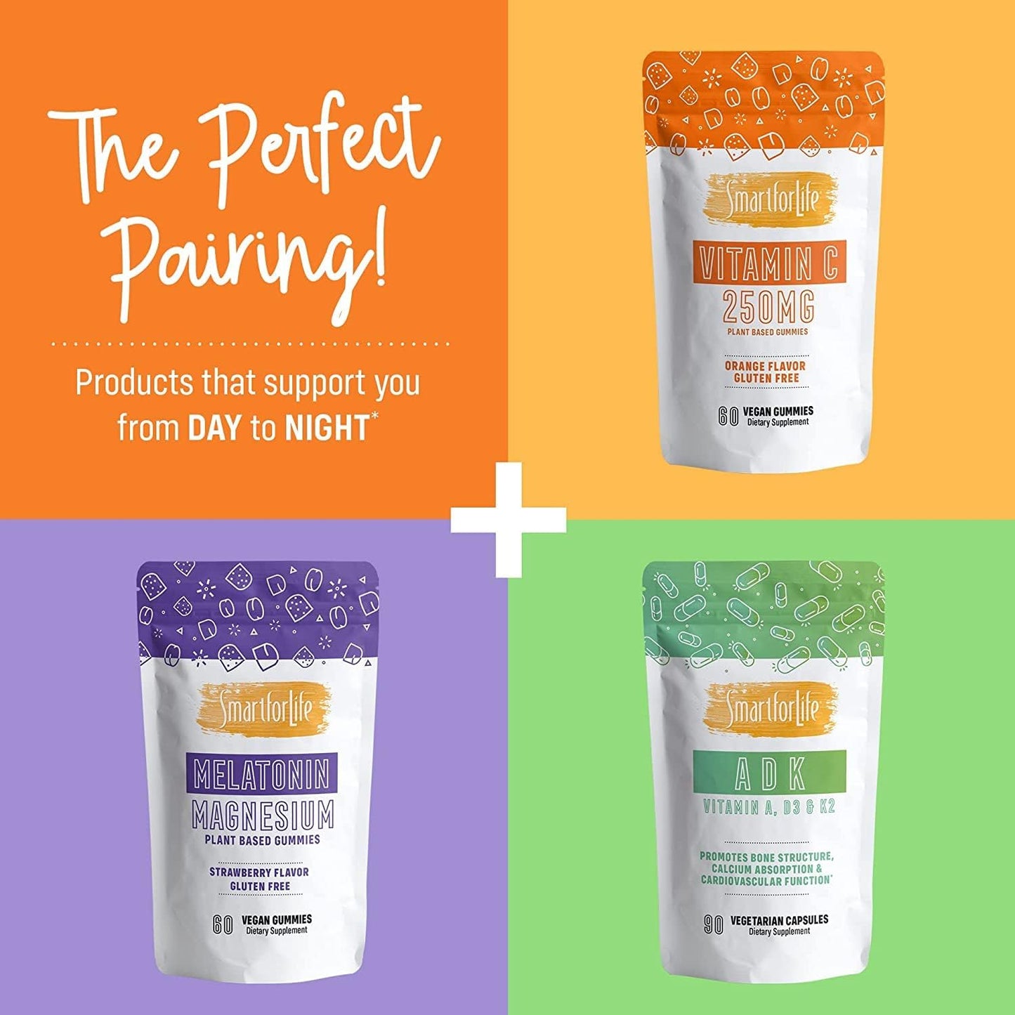 Vitamin D3 and Vitamin C Gummies Bundle for the Whole Family - Smart for Life