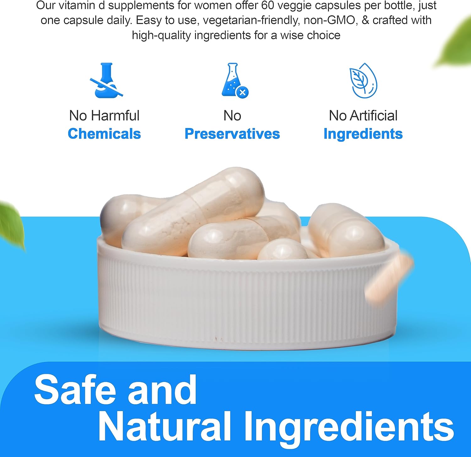 Vitamin D3 K2 Capsules for Men and Women - Heart and Bone Support Supplement - 60 Veggie Capsules from Nutradora