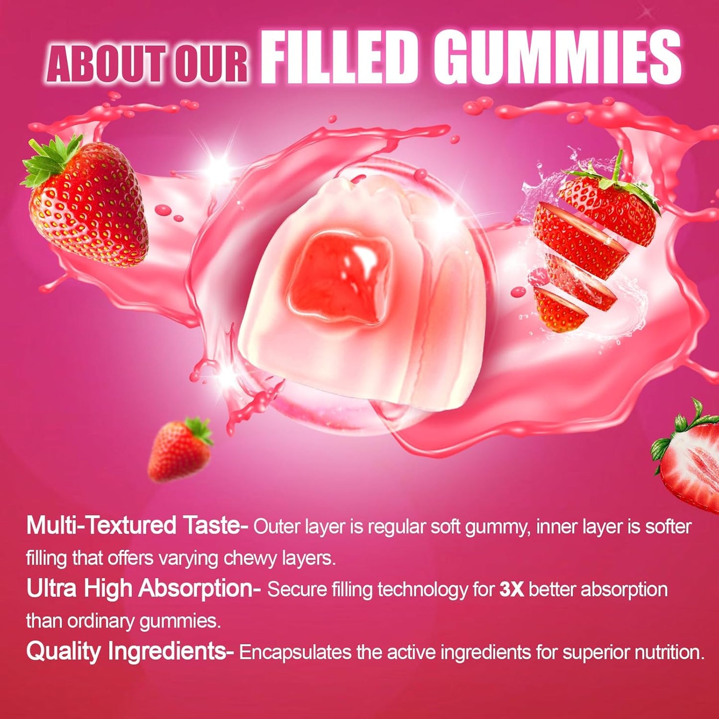 Vitamin D3 K2 Gummies for Adults - 5000 IU D3 + 200 mcg K2 - Calcium, Magnesium, Zinc, Vitamin C - Supports Bone, Muscle, Immune Health for Men and Women