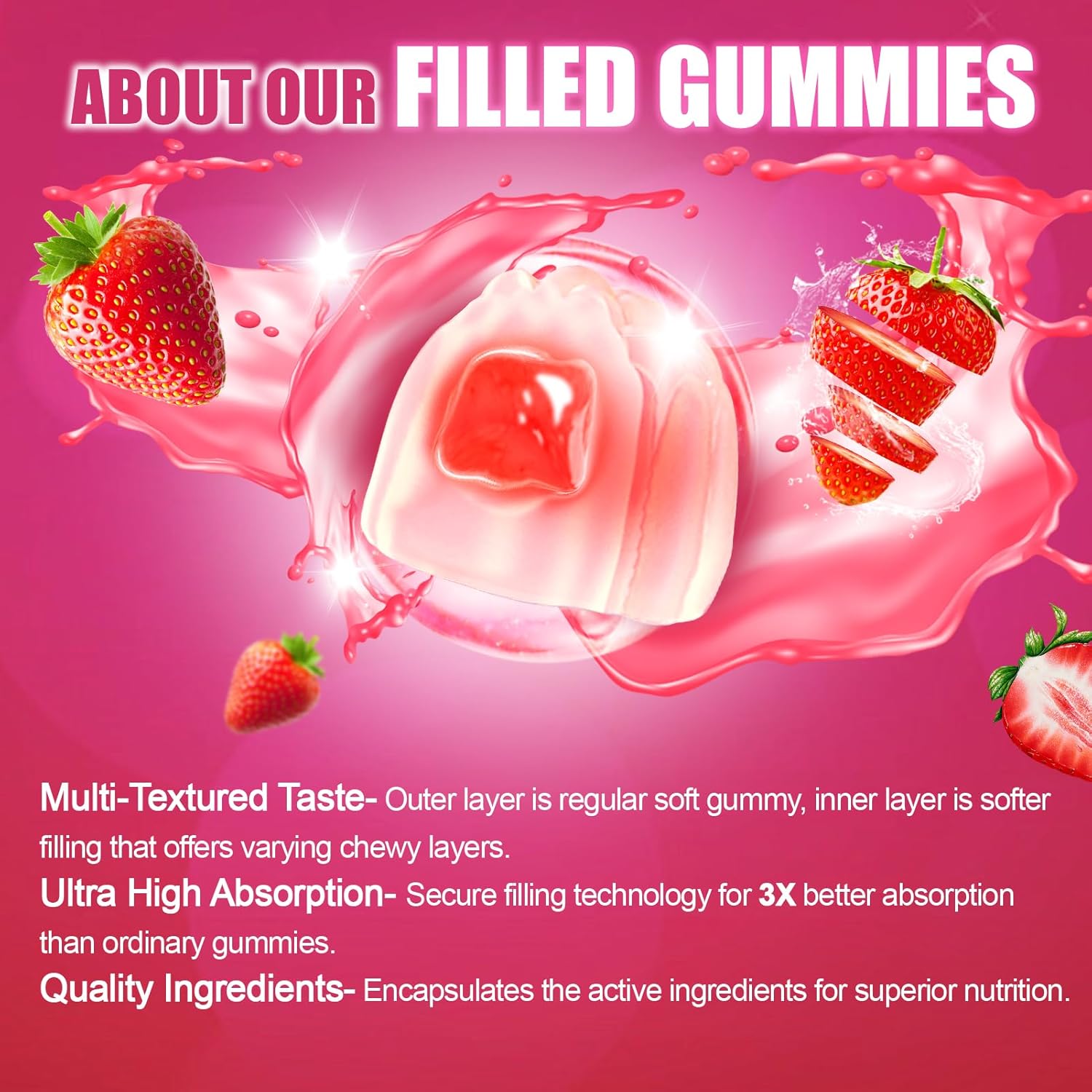 Vitamin D3 K2 Gummies for Adults - 5000 IU D3 + 200 mcg K2 - Calcium, Magnesium, Zinc, Vitamin C - Supports Bone, Muscle, Immune Health for Men and Women