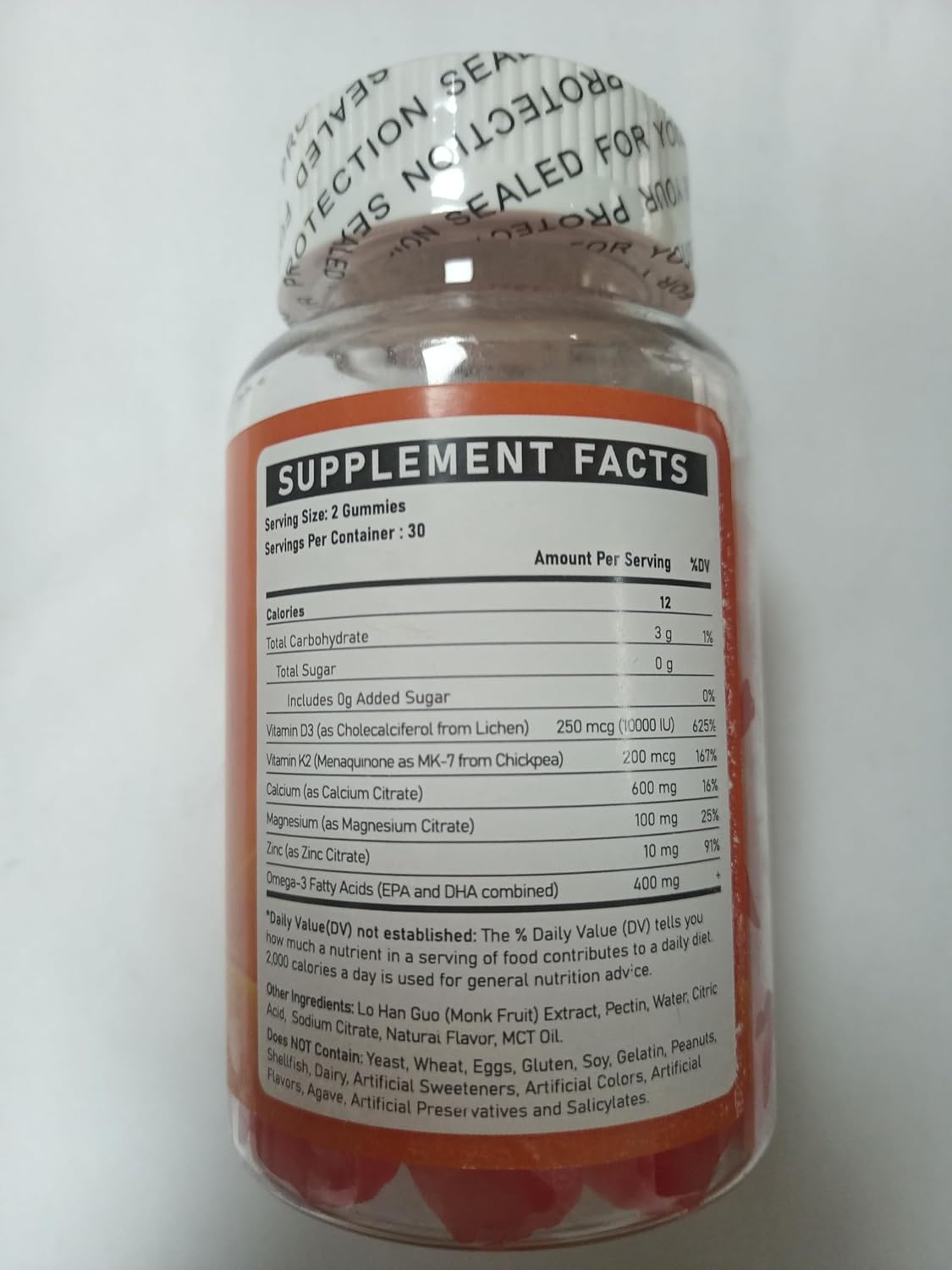 Vitamin D3 K2 Gummies for Adults with 5000IU/10000IU - Calcium, K2 (MK-7), Magnesium, Zinc, Omega-3 Supplement