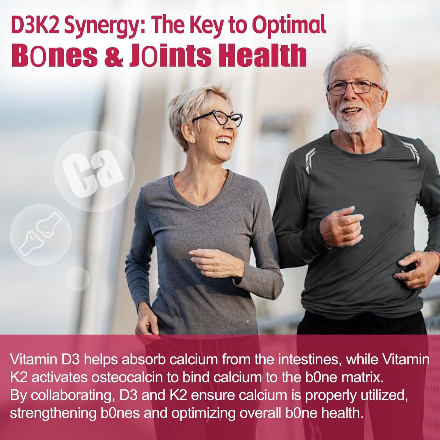 Vitamin D3 K2 Gummies for Adults with Calcium, Magnesium, Zinc, and Vitamin C - Supports Bone, Muscle, and Immune Health - 120 Count