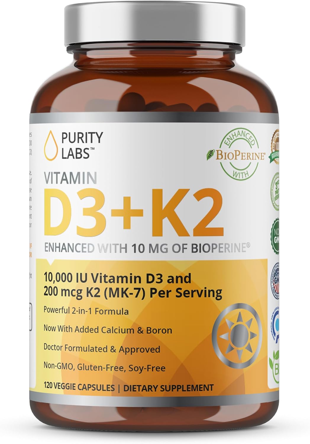 Vitamin D3 K2 & Pure Trans-Resveratrol Supplement by Purity Labs - High-Quality Formula for Optimal Health