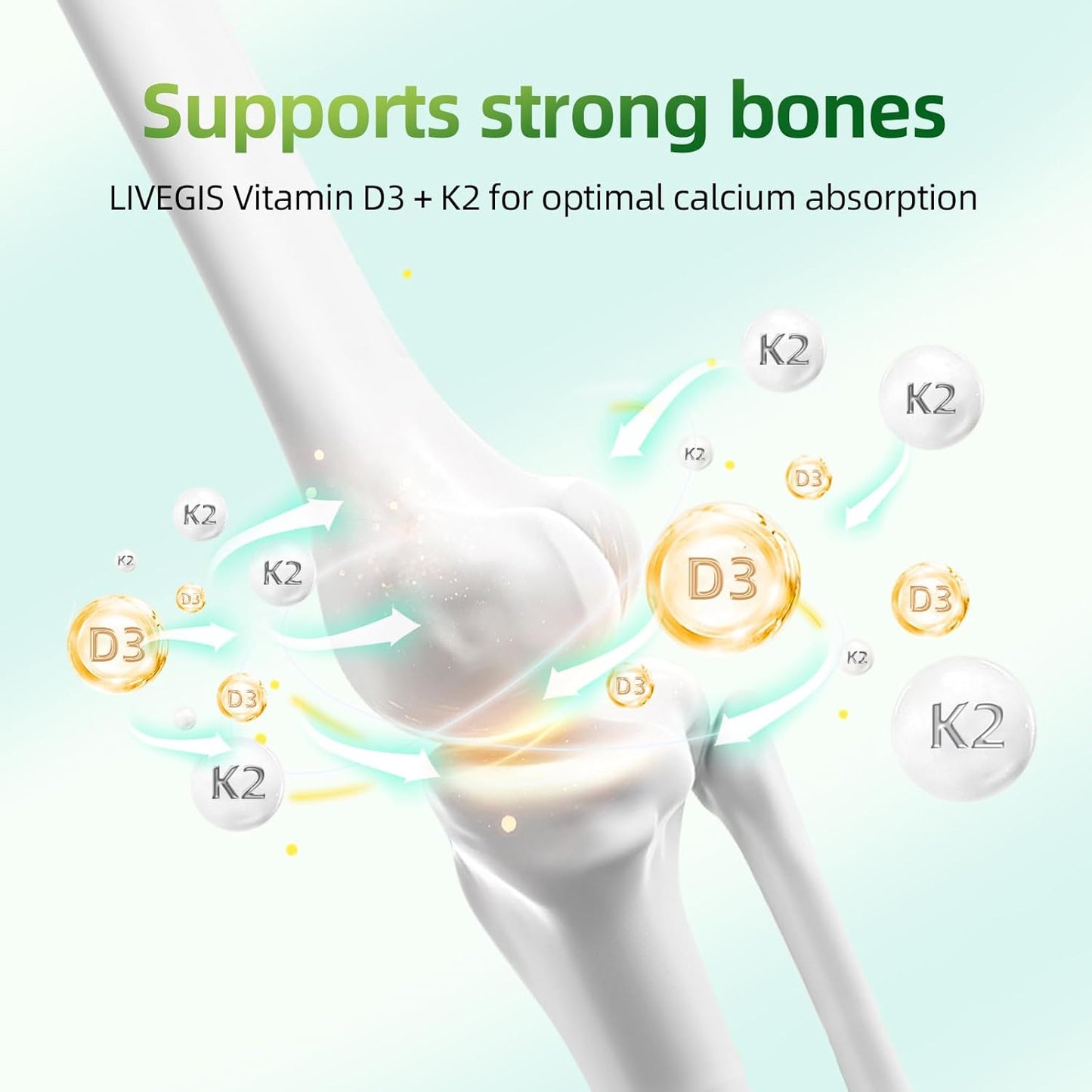 Vitamin D3 K2 Softgels with Coconut Oil - 10000 IU D3 and 200 mcg K2 (MK-7) - Easy to Swallow 2 in 1 Supplement for Calcium Absorption, Immune, and Heart Health - 90 Count