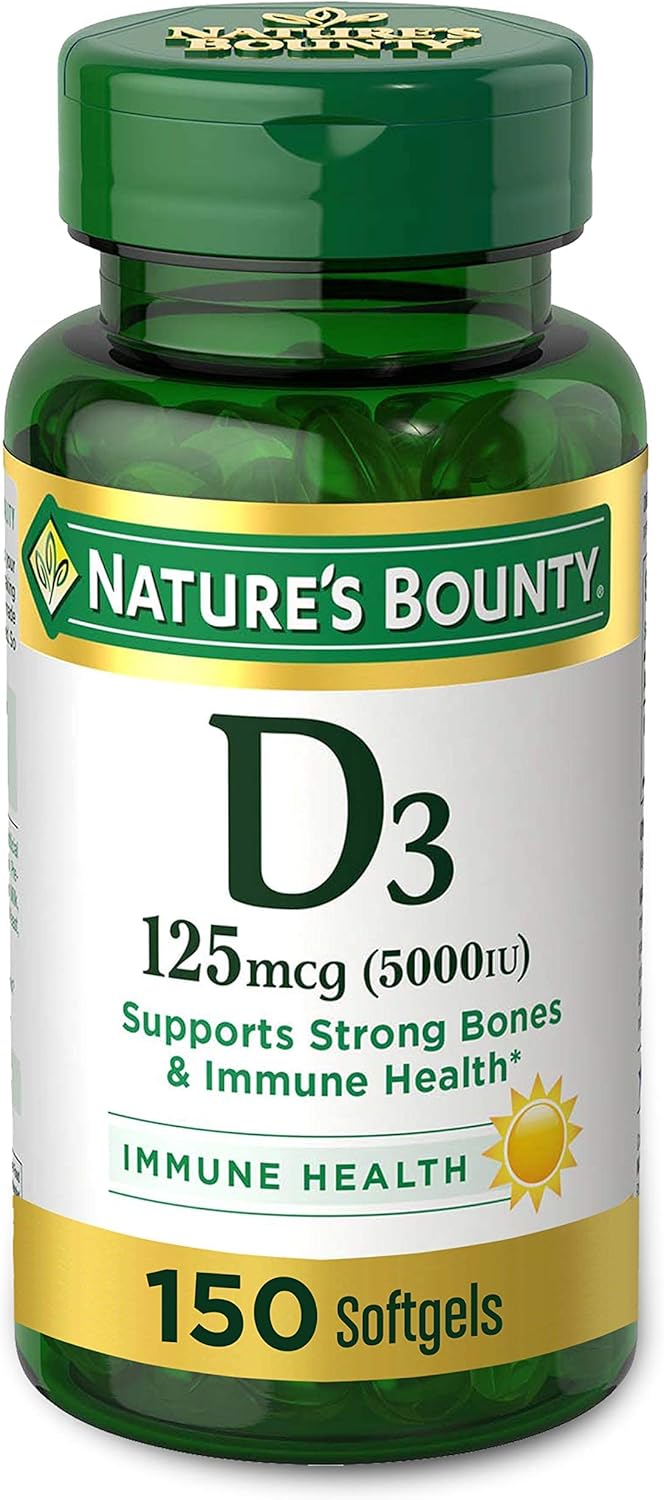 Vitamin D3 Rapid Release Softgels - 5000IU for Immune and Bone Support - 150 Ct Bottle