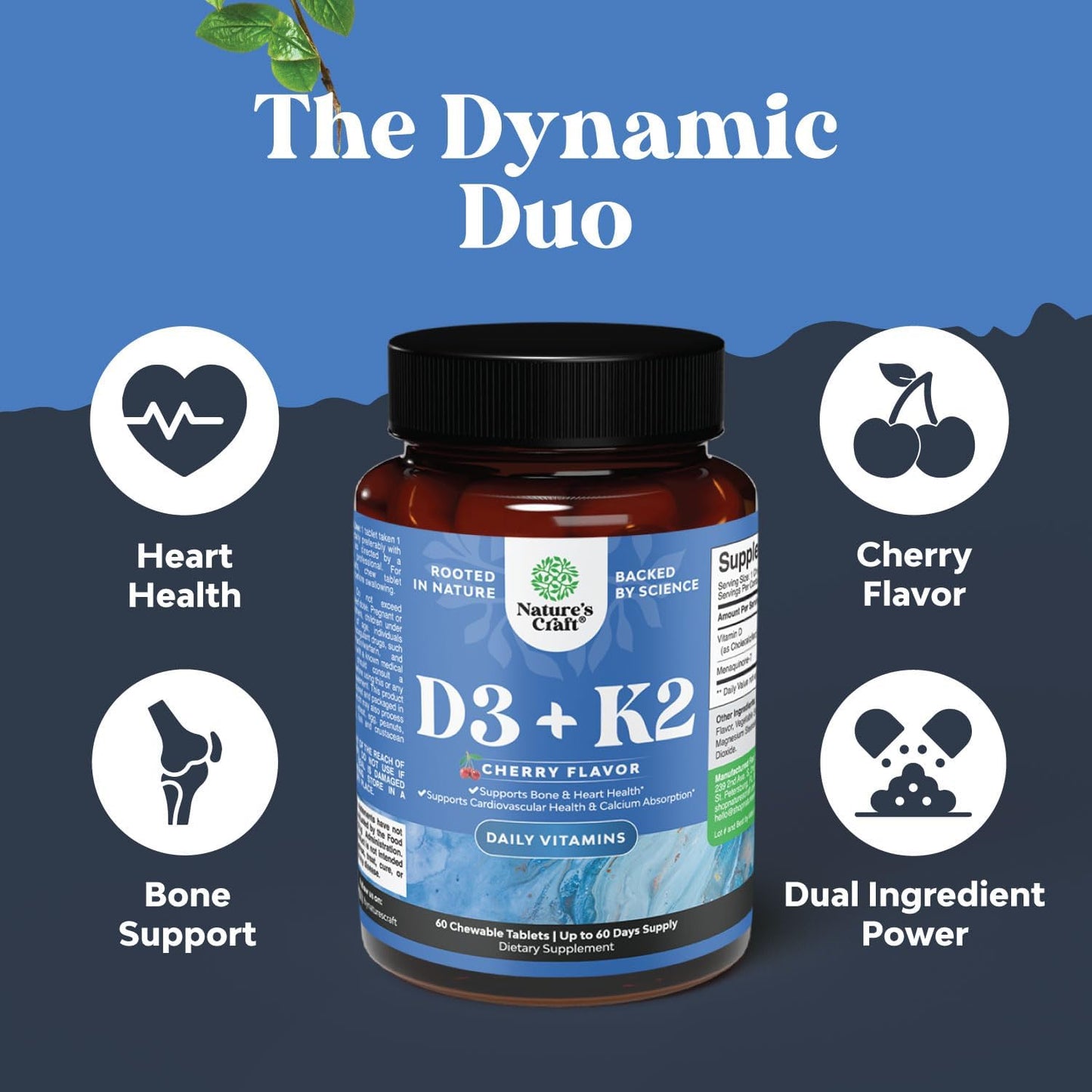 Vitamin D3 with K2 MK7 Supplement for Immune Support, Bone Strength, and Heart Health - 2000 IU Tablets for Joint Support and Mood Boost - VIT Immune System Builder