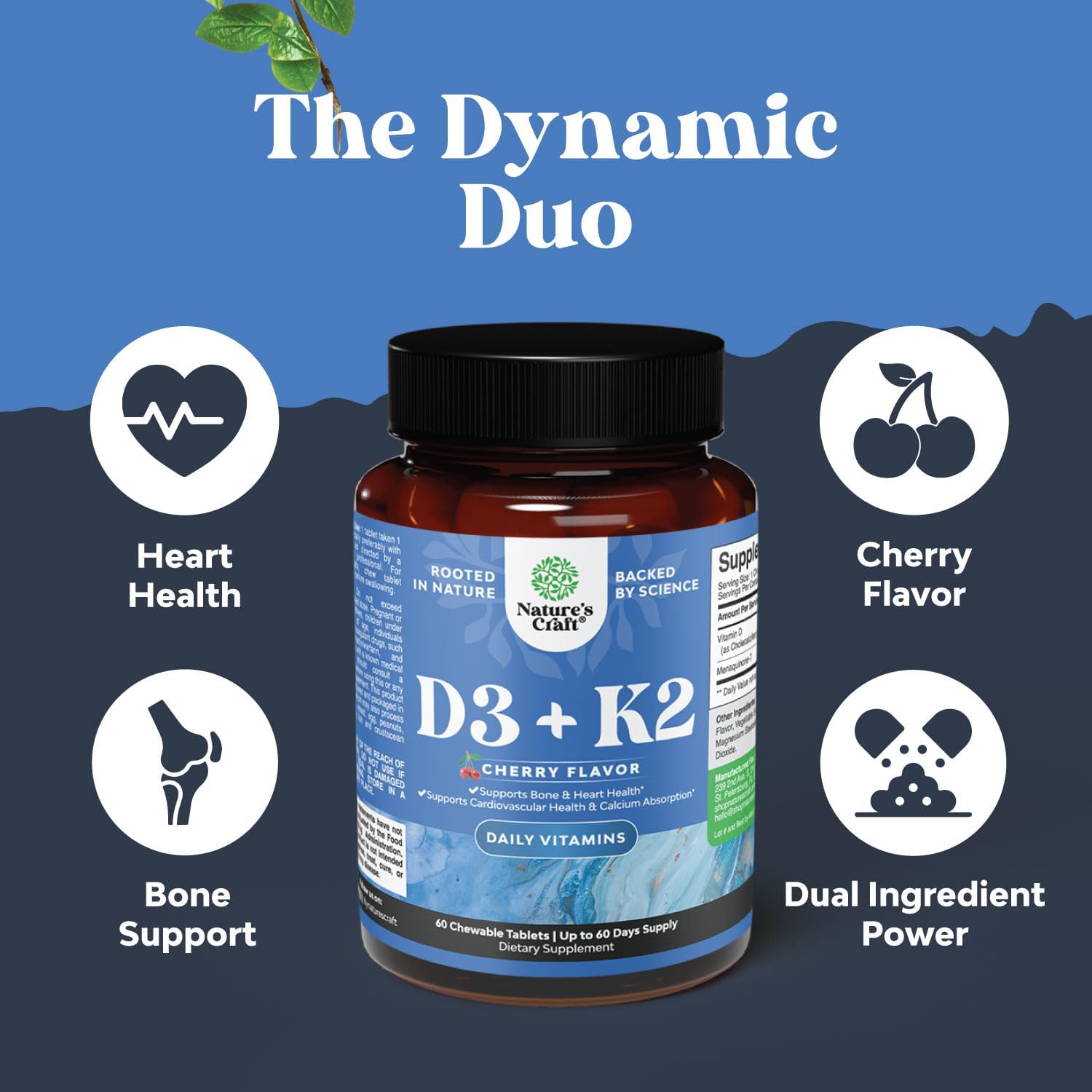 Vitamin D3 with K2 MK7 Supplement for Immune Support, Bone Strength, and Heart Health - 2000 IU Tablets for Joint Support and Mood Boost - VIT Immune System Builder