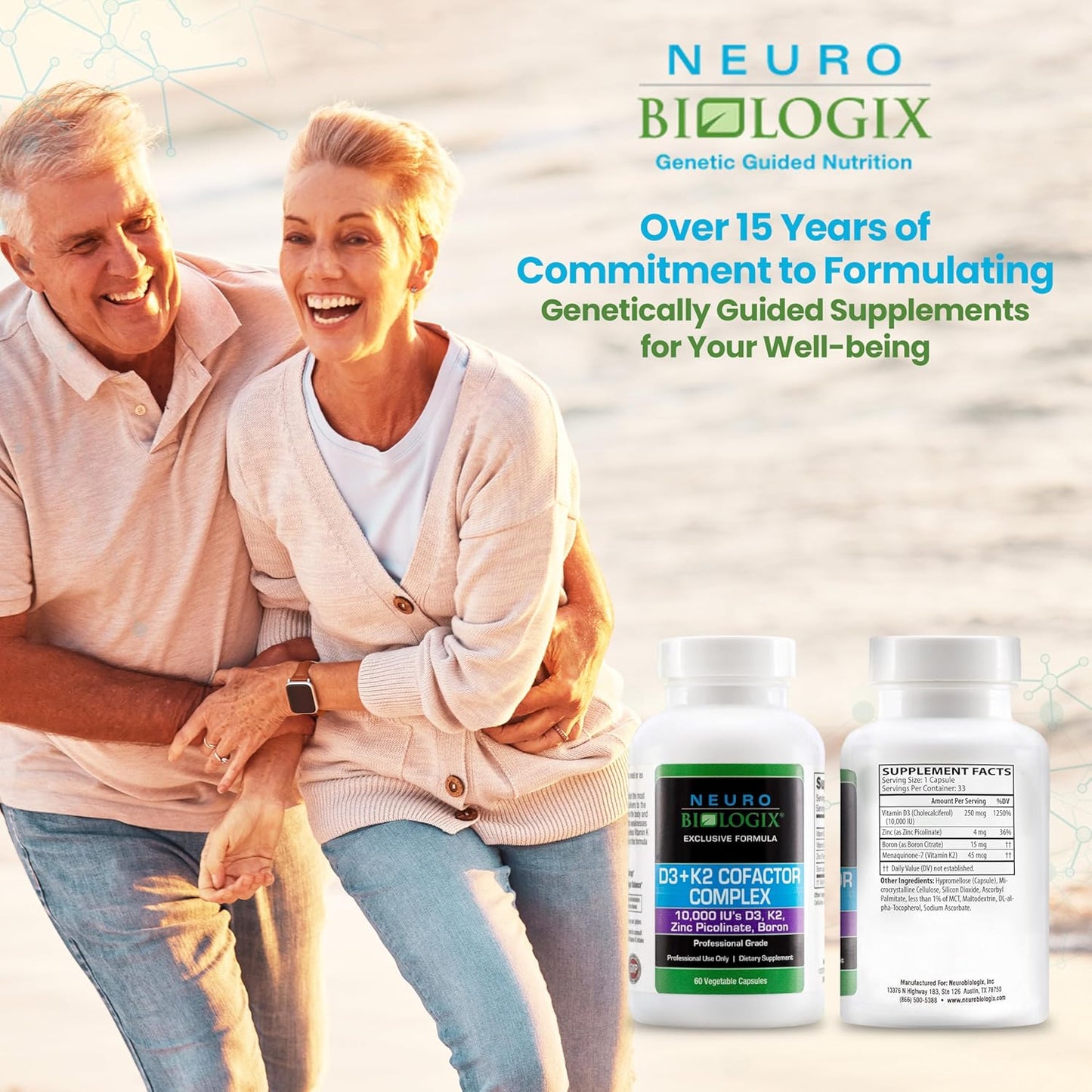 Vitamin D3+K2 Cofactor Complex with Zinc & Boron - Supports Bone, Heart, & Immune Health - 60 Capsules