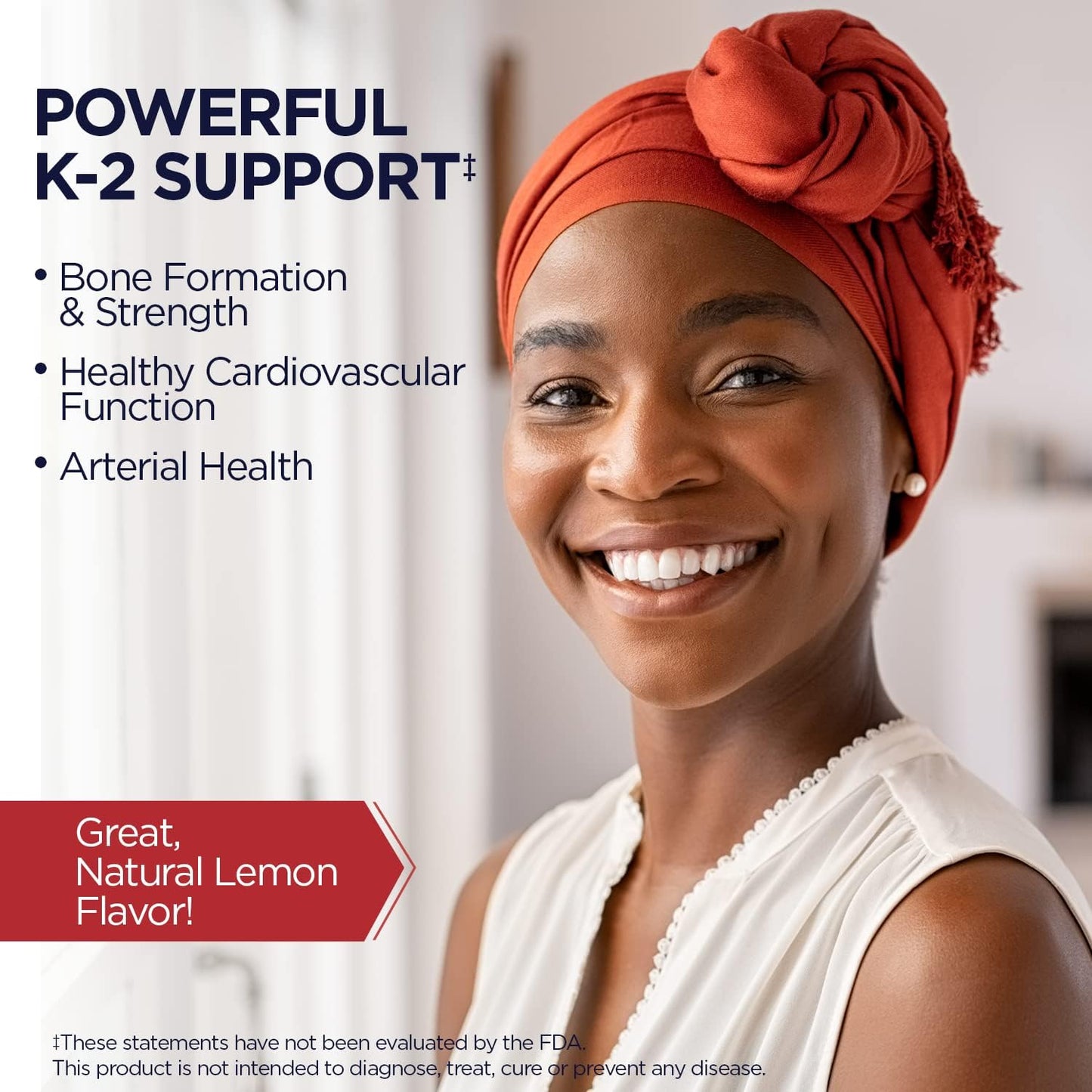 Vitamin K2 500mcg Bone Heart Artery Health Supplement ActivMelts Lemon Vegetarian Tablets