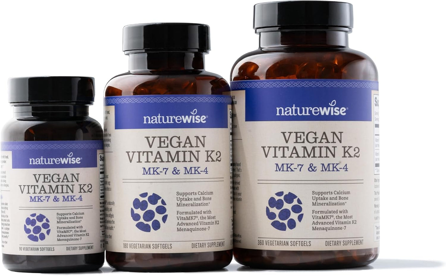 Vitamin K2 MK-7 100mcg and MK-4 500mcg Supplement for Bone and Heart Health - Enhanced Bioavailability - Vegan, Gluten Free - 90 Softgels