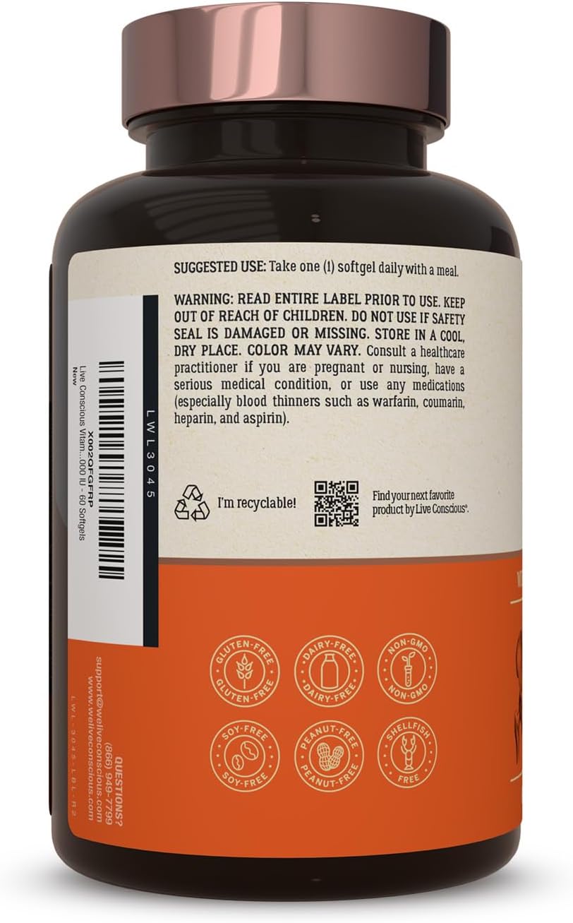 Vitamin K2 MK7 with D3 Supplement for Bone & Heart Health - Patented Formula with 5000 IU Vitamin D3 - 60 Softgels