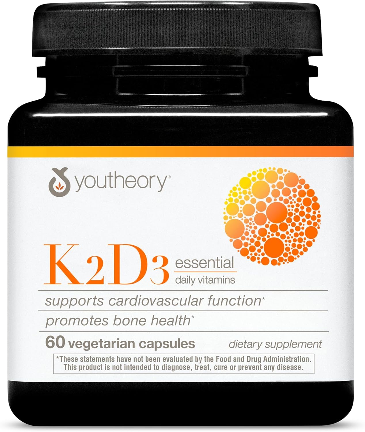 Vitamin K2D3 Supplement for Bone and Heart Health - 60 Vegetarian Capsules - Dairy, Soy, and Gluten Free
