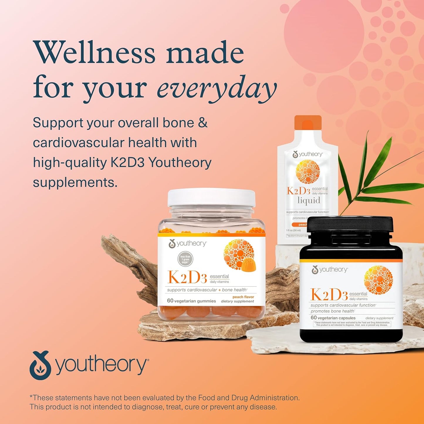 Vitamin K2D3 Supplement for Bone and Heart Health - 60 Vegetarian Capsules - Dairy, Soy, and Gluten Free
