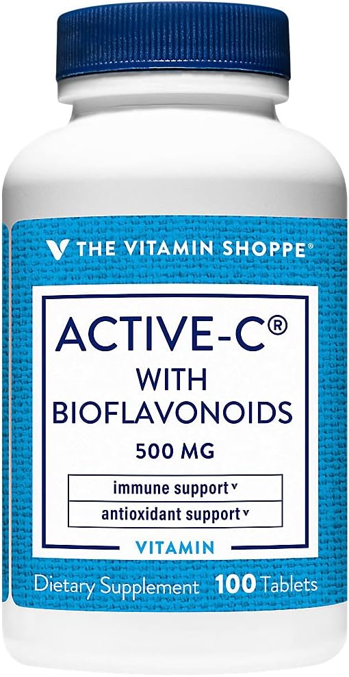 Vitamin Shoppe Active-C with Bioflavonoids - Immunity & Vascular Health Support - 500 MG (100 Tablets)