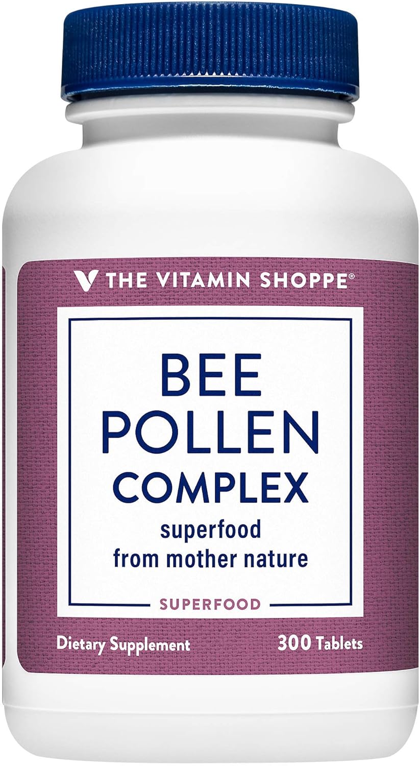Vitamin Shoppe Bee Pollen Complex 1,000MG Tablets with Bee Propolis & Royal Jelly for Immune Support