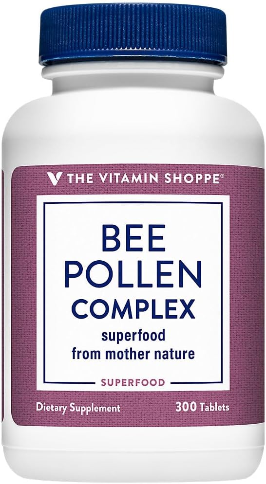 Vitamin Shoppe Bee Pollen Complex 1,000MG Tablets with Bee Propolis & Royal Jelly for Immune Support