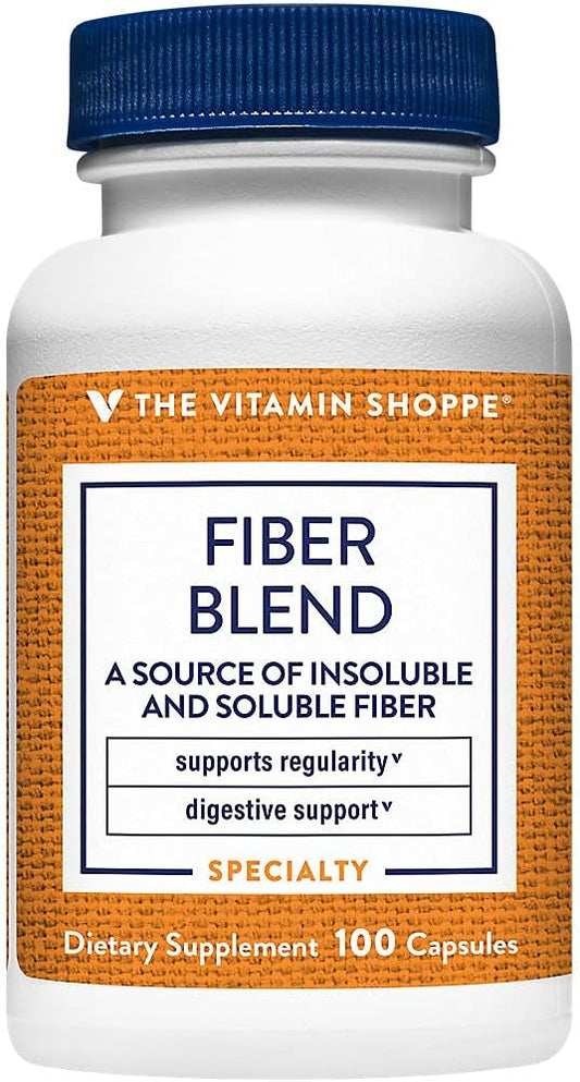 Vitamin Shoppe Fiber Blend Capsules - Natural Source of Insoluble & Soluble Fiber for Digestive Health & Regularity