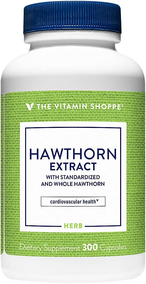 Vitamin Shoppe Hawthorn Extract Capsules for Cardiovascular and Cellular Health - 300 Count