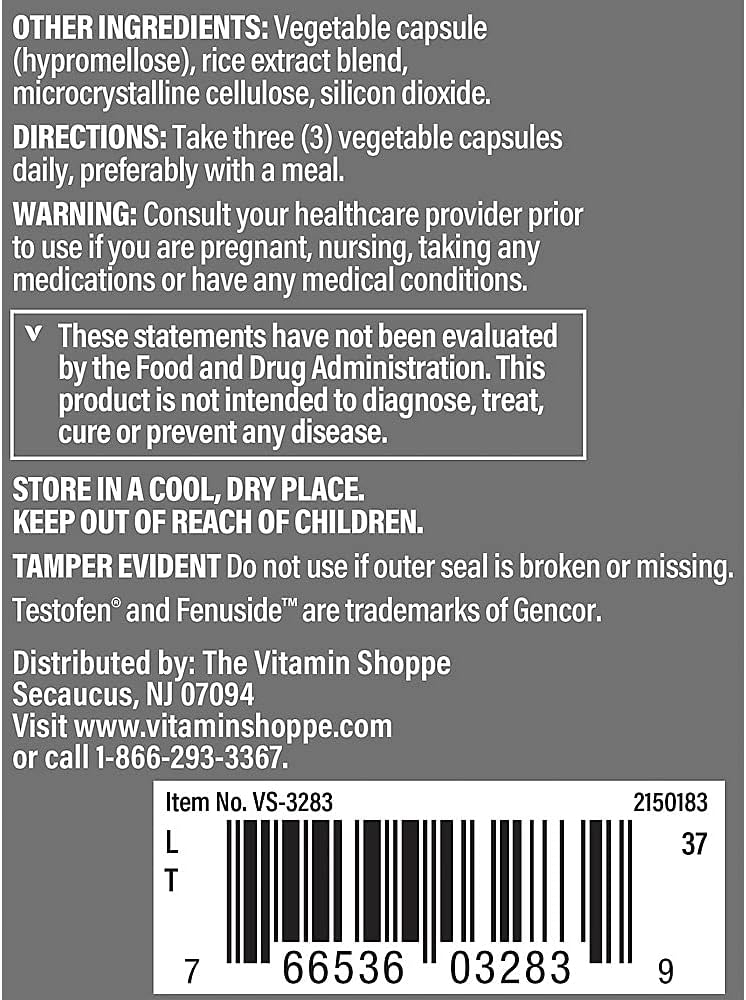 Vitamin Shoppe Ultimate Testosterone Support Supplement - 90 Veggie Caps - Promotes Energy, Stability, and Circulation with Nitric Oxide Boost
