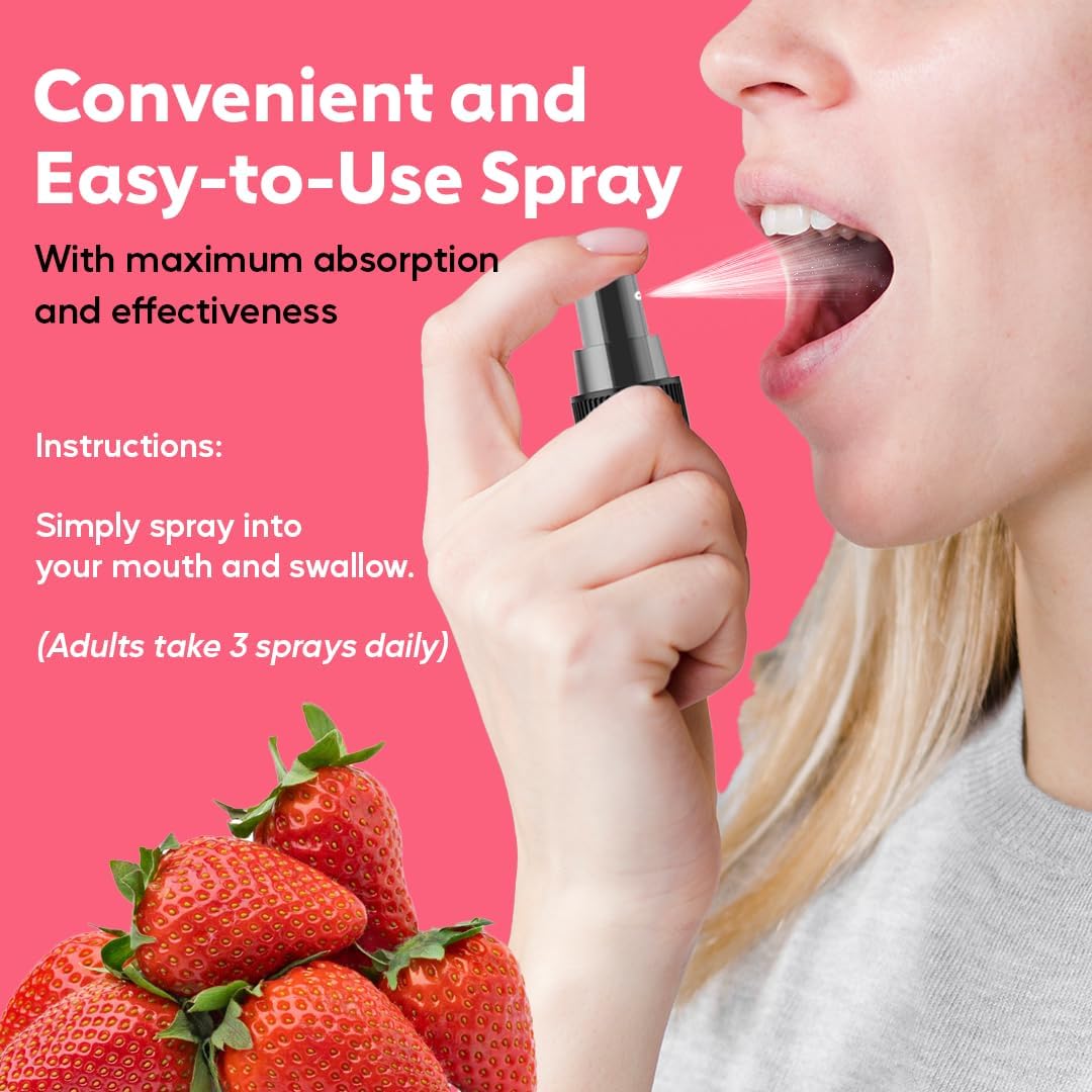 Vitaminally B12 Liposomal Spray - 60 Servings, 2 Month Supply - 1 fl oz - Non-GMO, No Added Sugars, Gluten Free - Energy, Nerve Health, Brain Function Support - Travel Friendly