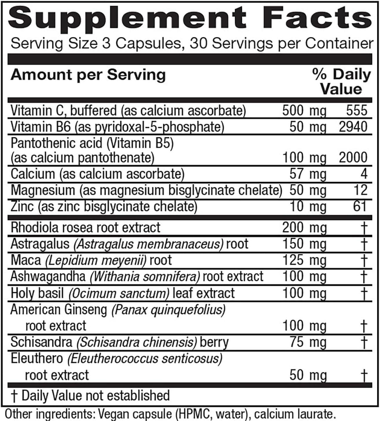 Vitanica Adrenal Assist Capsules - Vegan Adrenal Support Supplement (90 count)